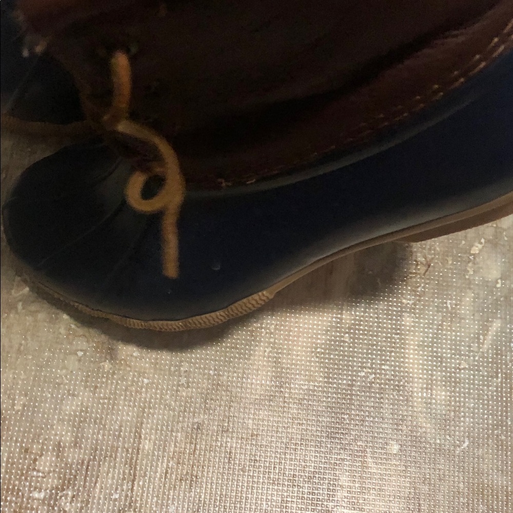 SPERRY Women's Duck Rain Boots Navy Brown Size 8M - Picture 5 of 10